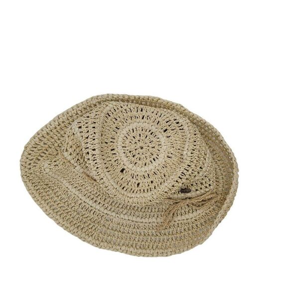 The Scala Collection Beach Bucket Hat Tan 100% Paper Coastal Grandma Minimalist - Picture 8 of 10